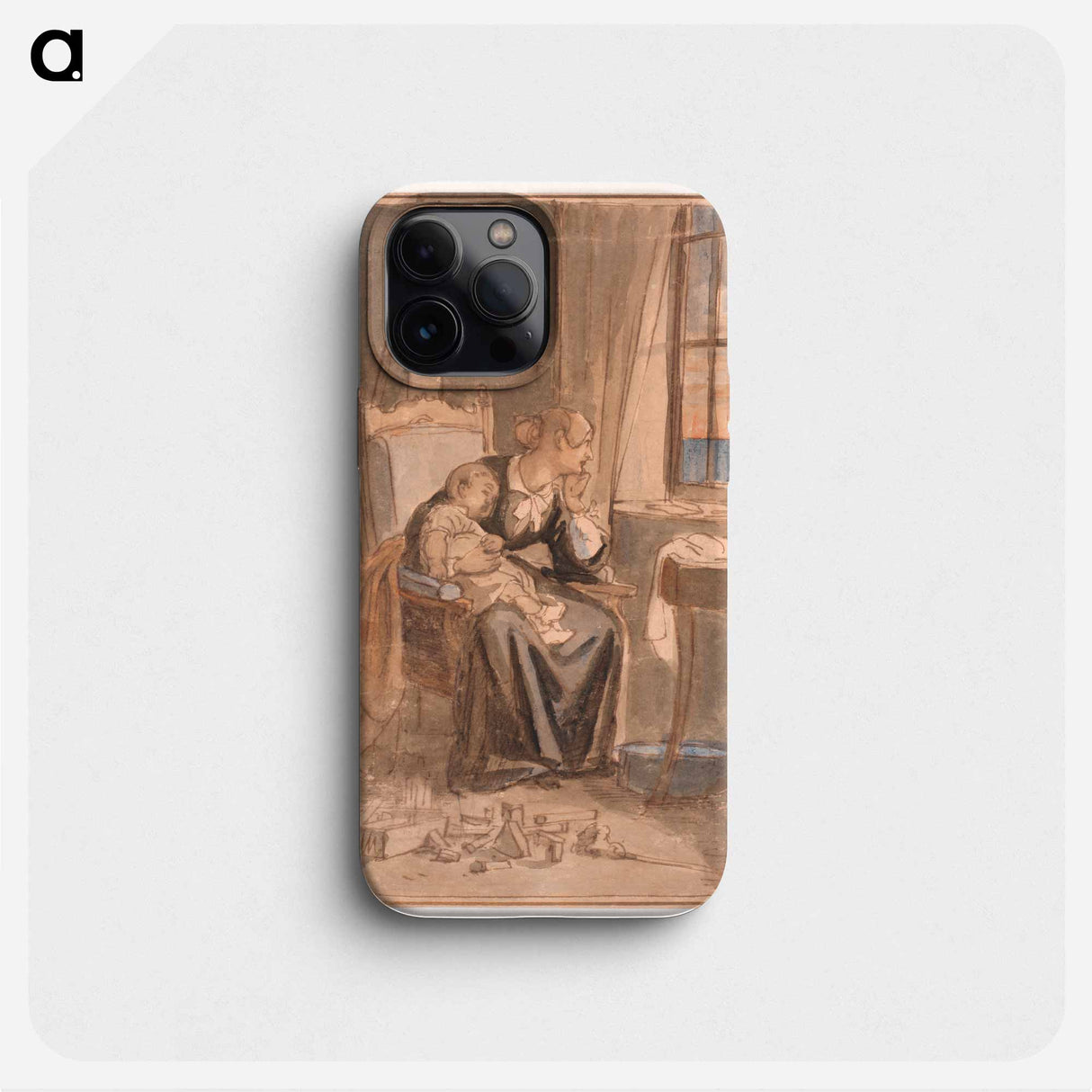 At dusk. Mrs Marstrand with her son Poul - Wilhelm Marstrand Phone Case.