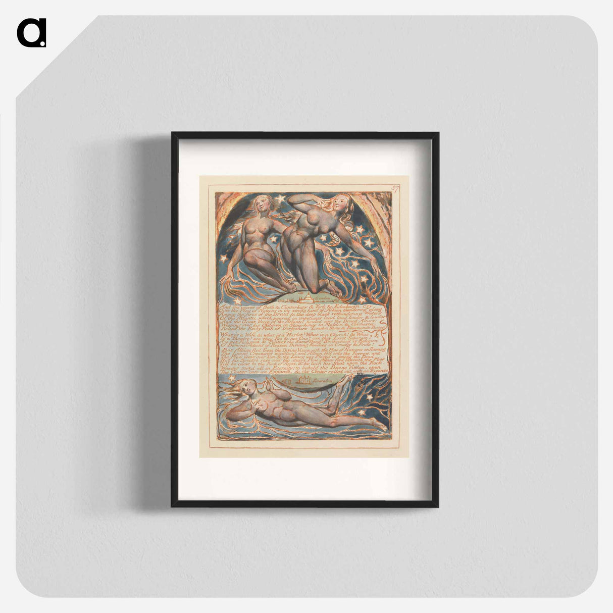 Jerusalem, Plate 57, "And the voices of Bath" - William Blake Poster.