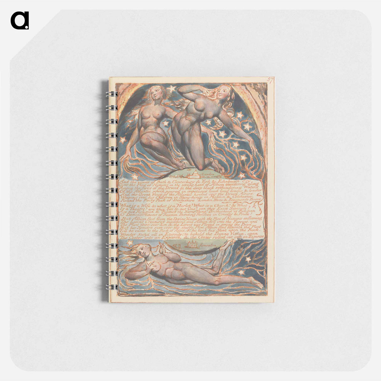 アートメモ帳-Jerusalem, Plate 57, "And the voices of Bath" - ウィリアム ブレイク Memo.