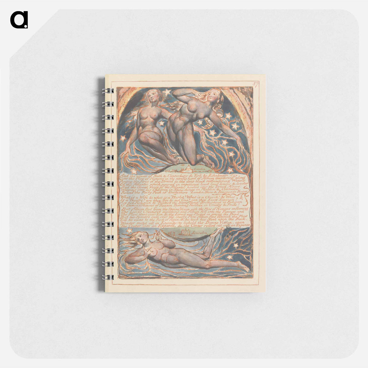 Jerusalem, Plate 57, "And the voices of Bath" - ウィリアム ブレイク Memo.