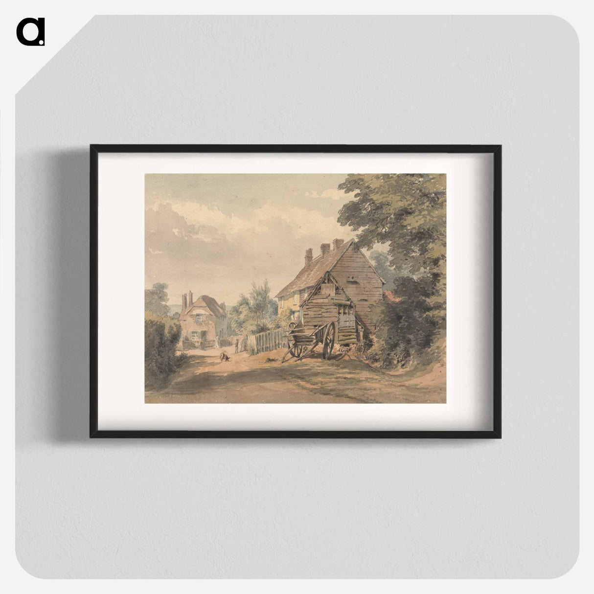 A Street in a Country Village - ウィリアム ヘンリー ハント Poster.