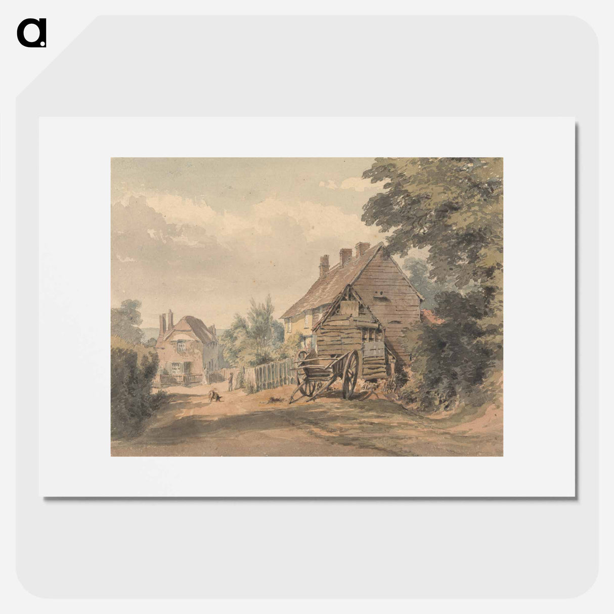 A Street in a Country Village - ウィリアム ヘンリー ハント Poster.