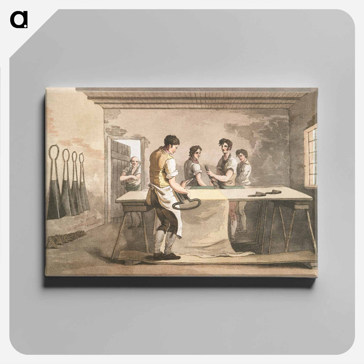 Illustration of the cloth dresser from The Costume of Yorkshire - 19世紀のヨークシャー Canvas.