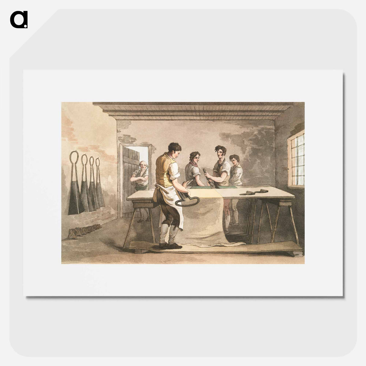 Illustration of the cloth dresser from The Costume of Yorkshire - 19世紀のヨークシャー Poster.