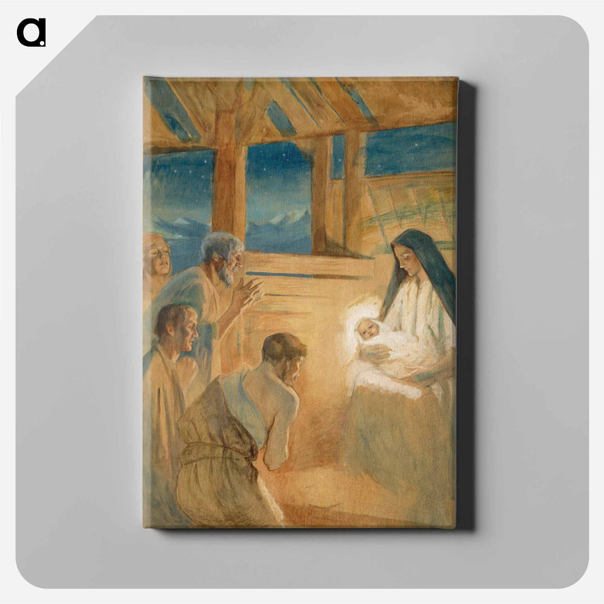 Paimenet kumartavat jeesus-lasta, harjoitelma vaasan kirkon alttaritauluun - アルバート エーデルフェルト Canvas.