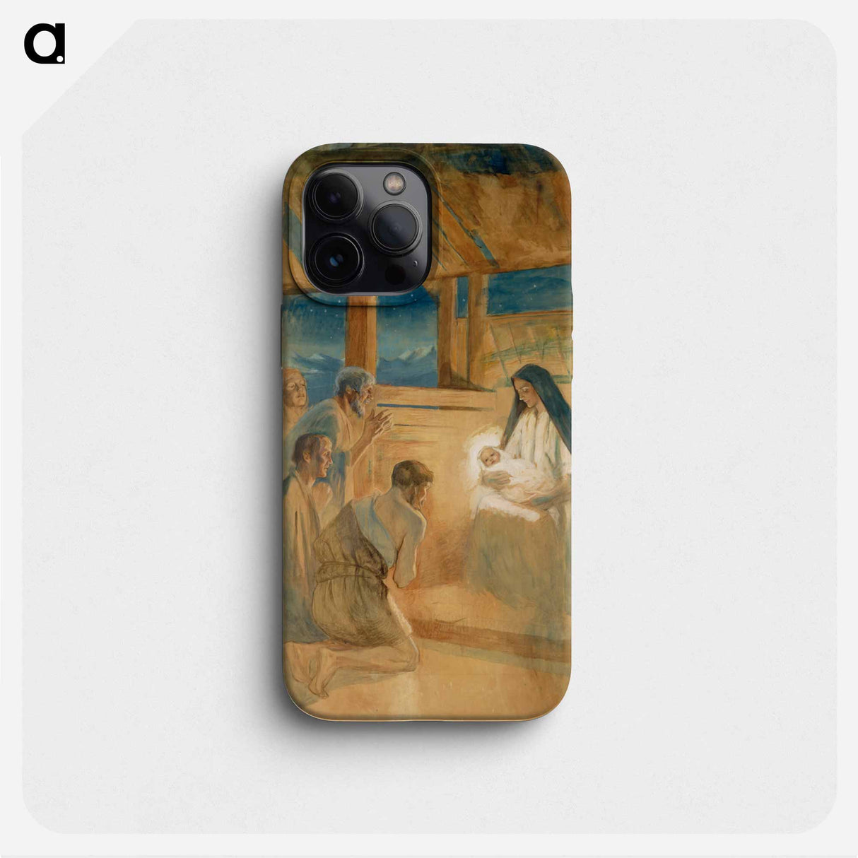 Paimenet kumartavat jeesus-lasta, harjoitelma vaasan kirkon alttaritauluun - アルバート エーデルフェルト Phone Case.
