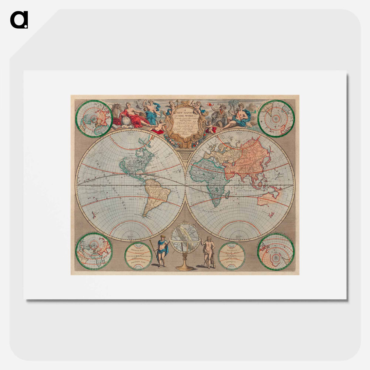 A new map of the world - アンティーク地図 Poster.