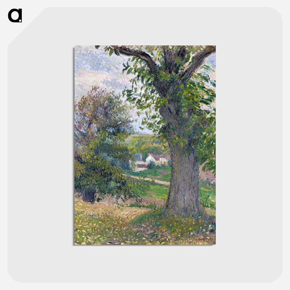 アートポストカード-Chestnut trees in Osny - カミーユ ピサロ Postcard.