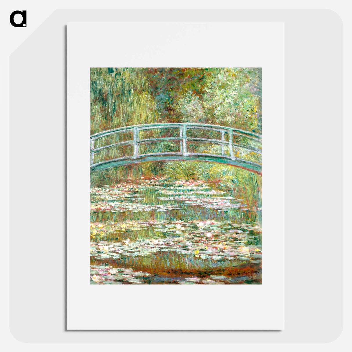 アートポスター-Bridge over a Pond of Water Lilies - クロード モネ Poster.