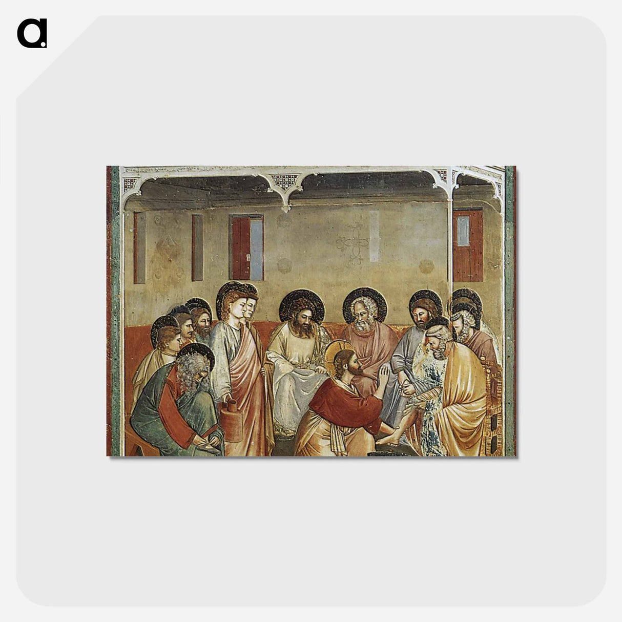 Christ Washing the Disciples' Feet - ジョット ディ ボンドーネ Postcard.