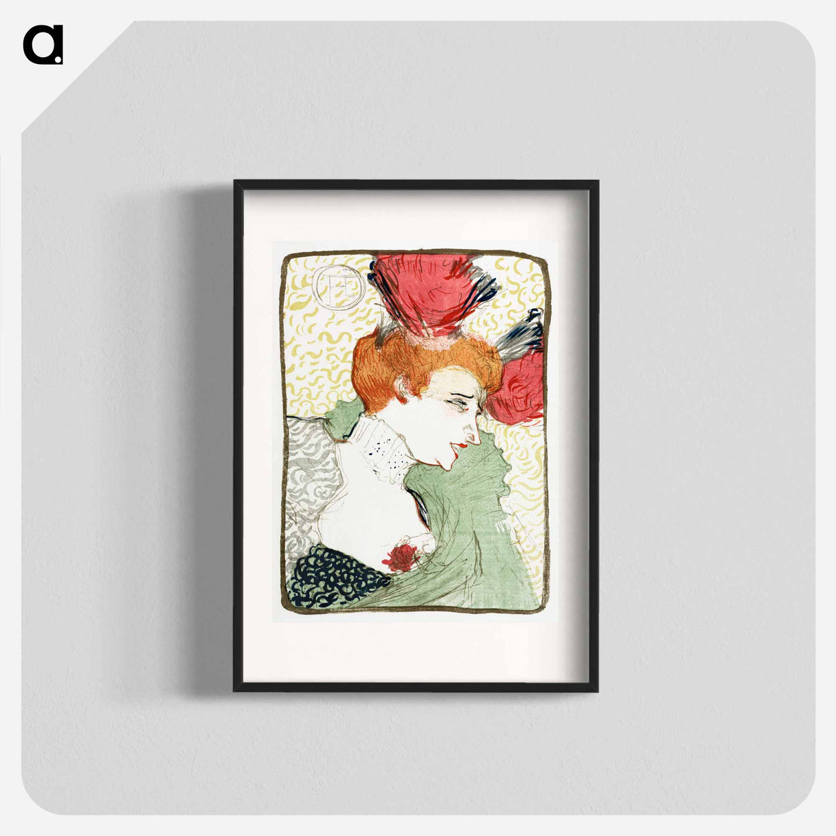 アートポスター-Bust of Mademoiselle Lender - アンリ ド トゥールーズ ロートレック Poster.