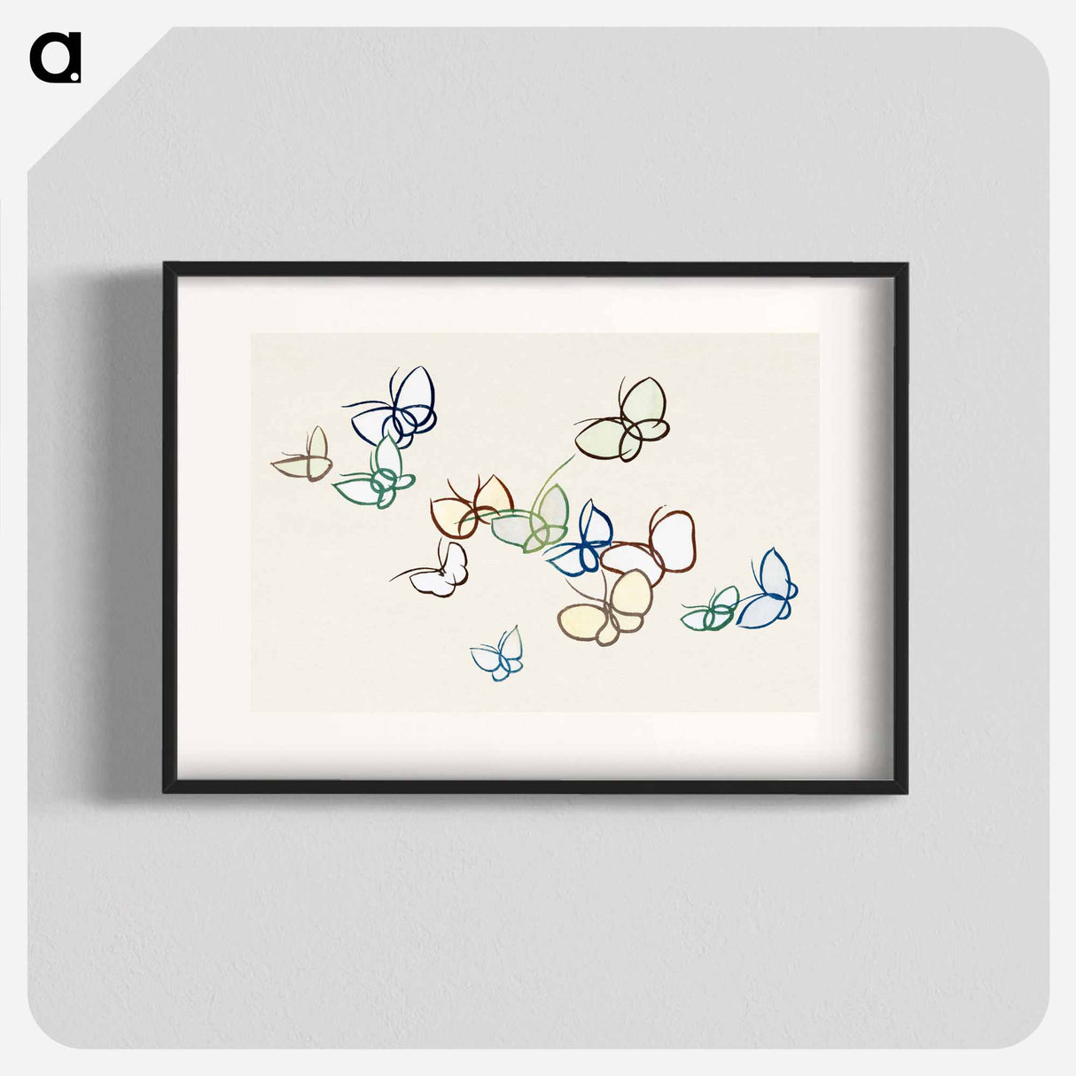 Japanese butterfly - 神坂 雪佳 Poster.