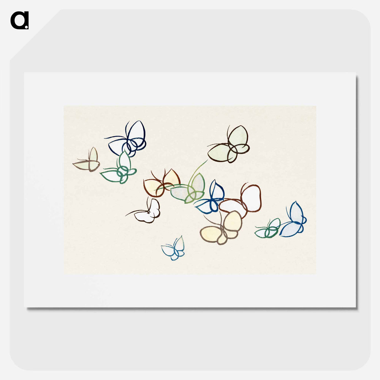 Japanese butterfly - 神坂 雪佳 Poster.