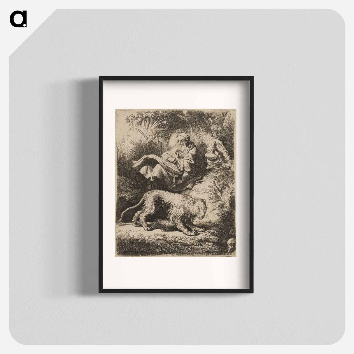 Saint Jerome Reading - レンブラント ファン レイン Poster.
