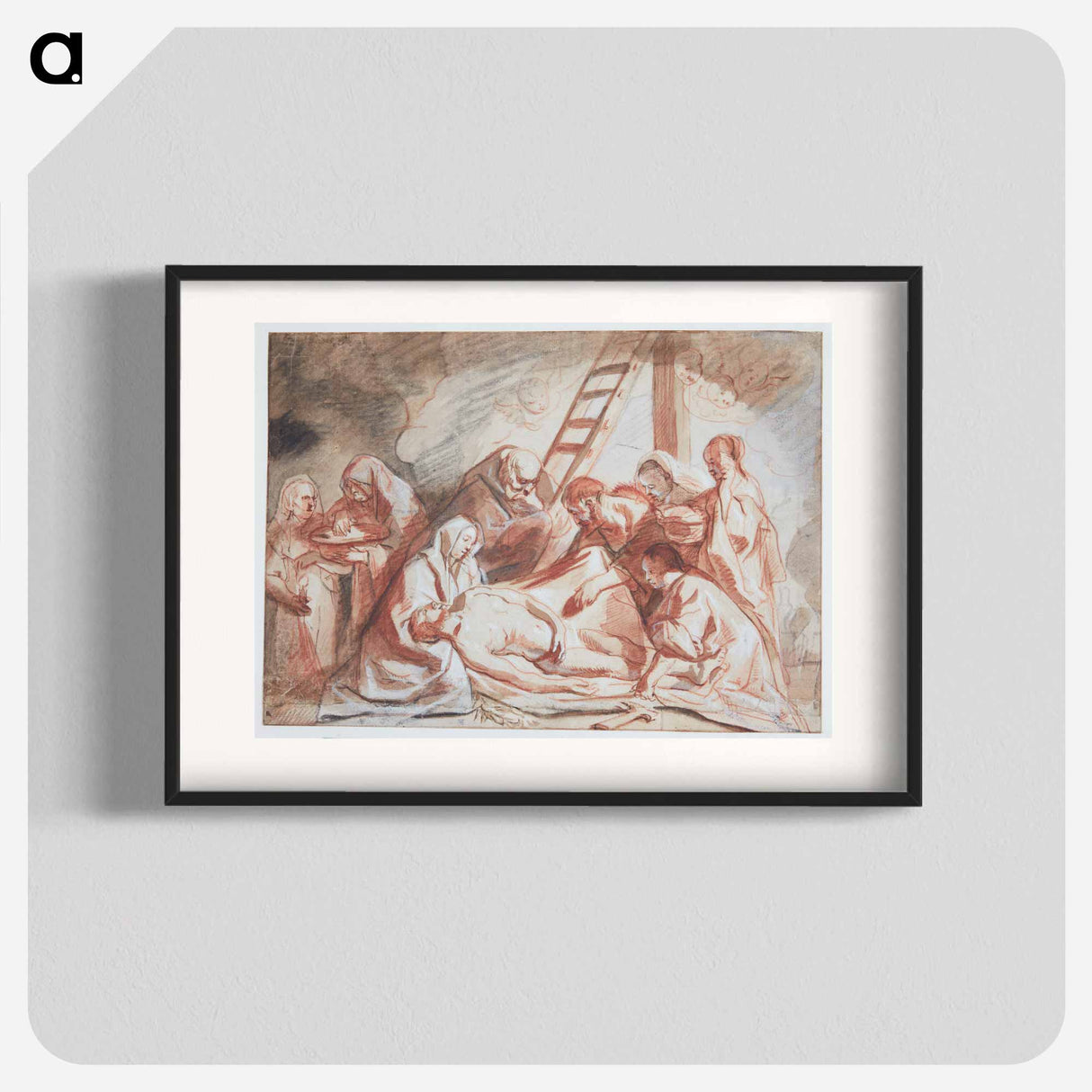 Three studies of gesticulating Neapolitan fishermen - ヴィルヘルム マーストランド Poster.