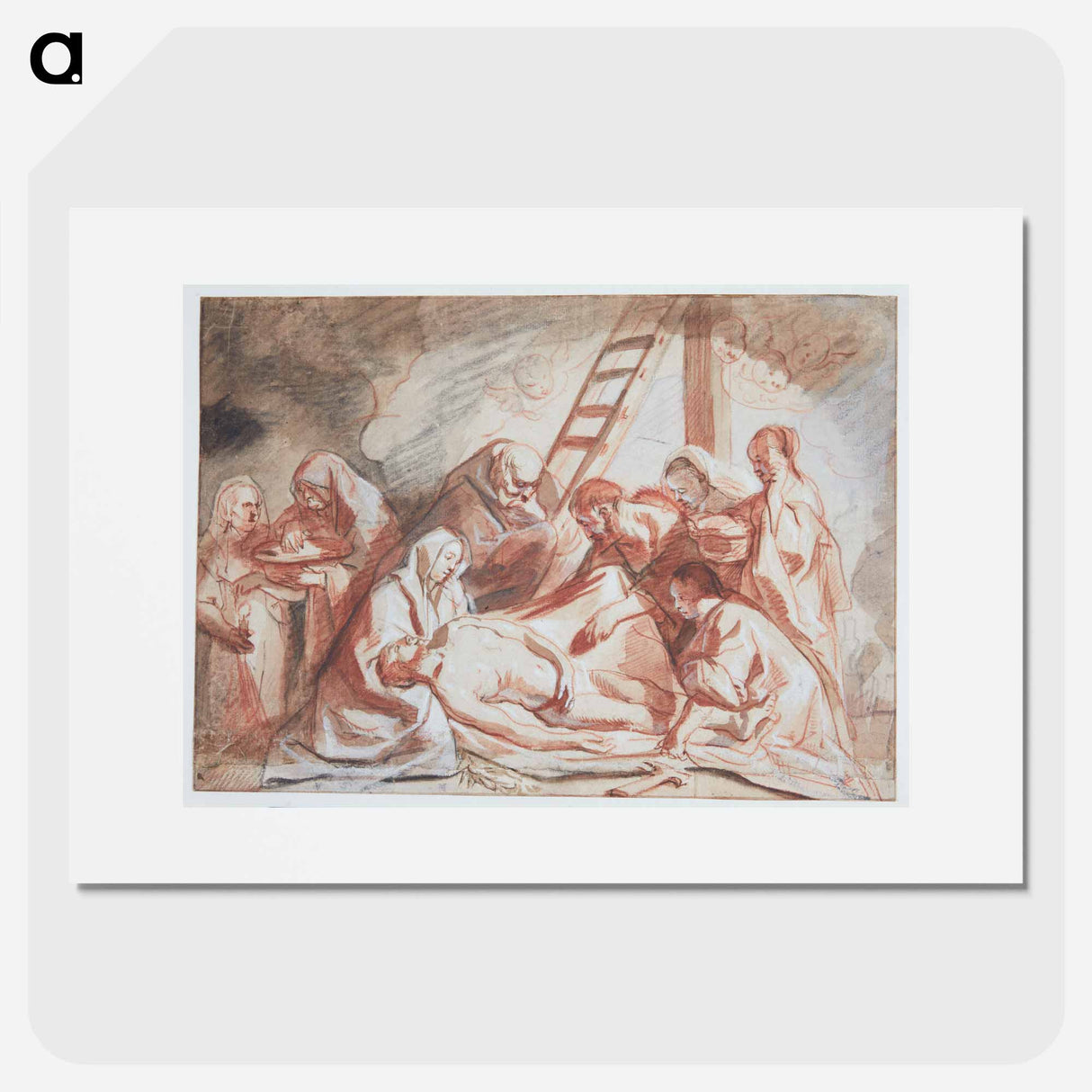 Three studies of gesticulating Neapolitan fishermen - ヴィルヘルム マーストランド Poster.