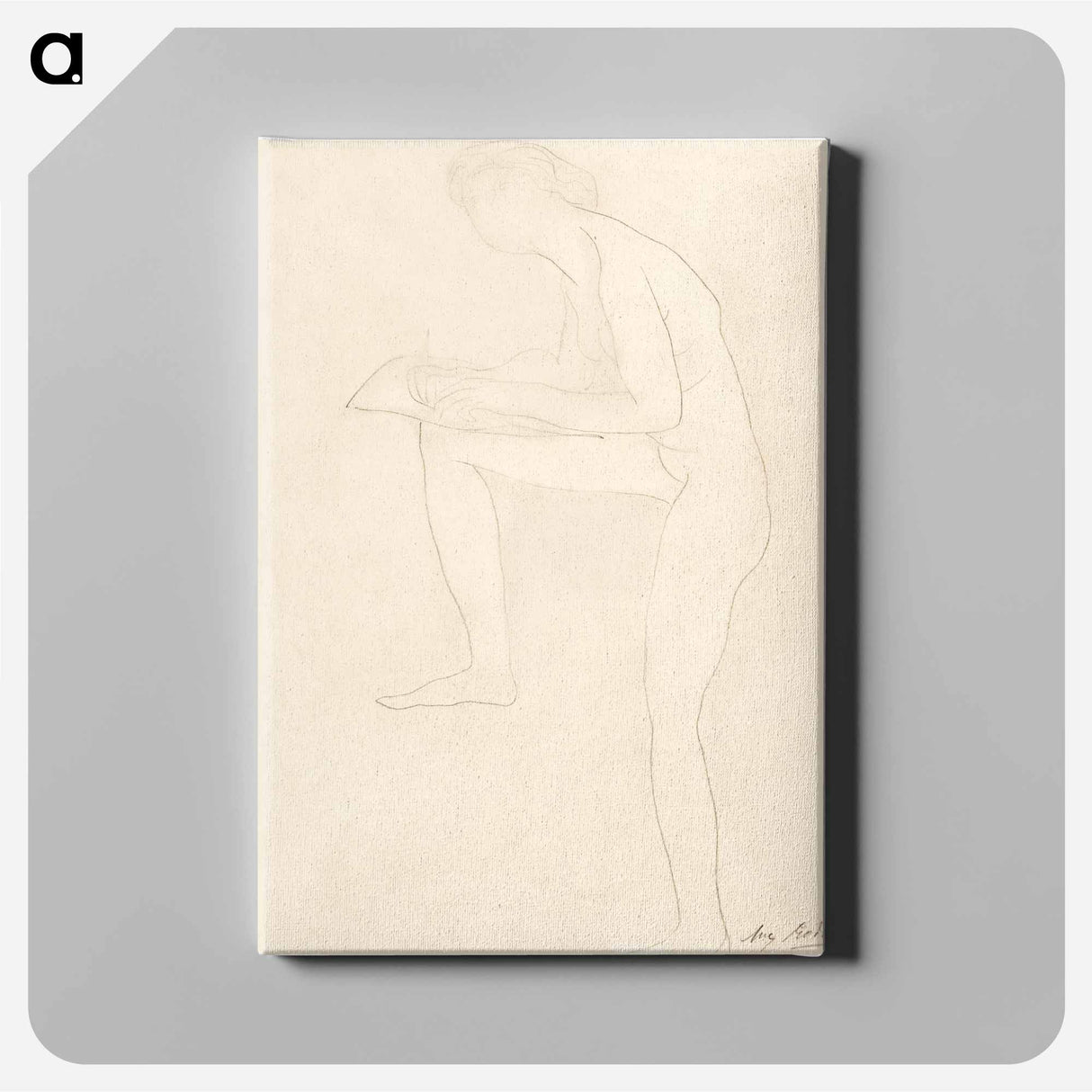 Sketch for Figure on Whistler Monument - オーギュスト ロダン Canvas.