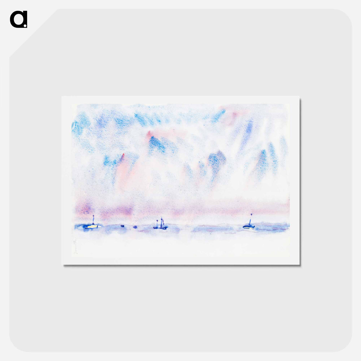 アートポストカード-Bermuda Sky and Sea with Boats - チャールズ デムス Postcard.