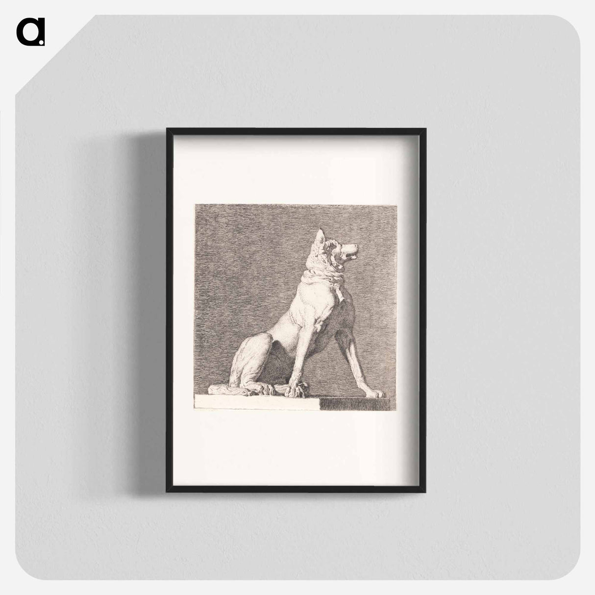 A sitting dog after an antique at Charlottenborg - クリステン ケプケ Poster.