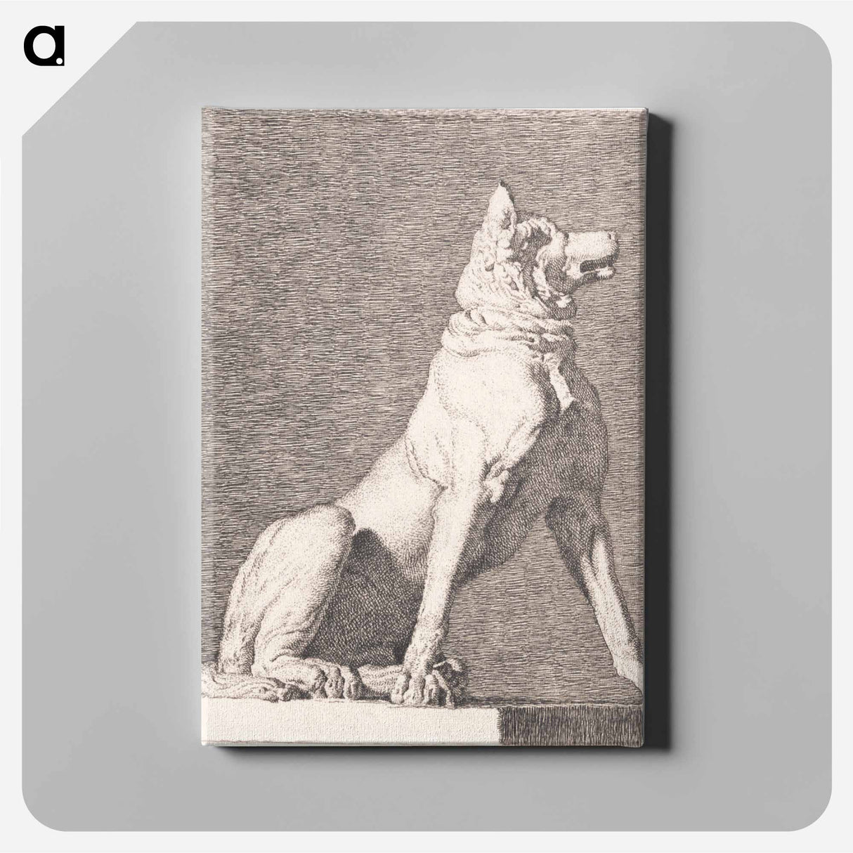 アートパネル-A sitting dog after an antique at Charlottenborg - クリステン ケプケ Canvas.