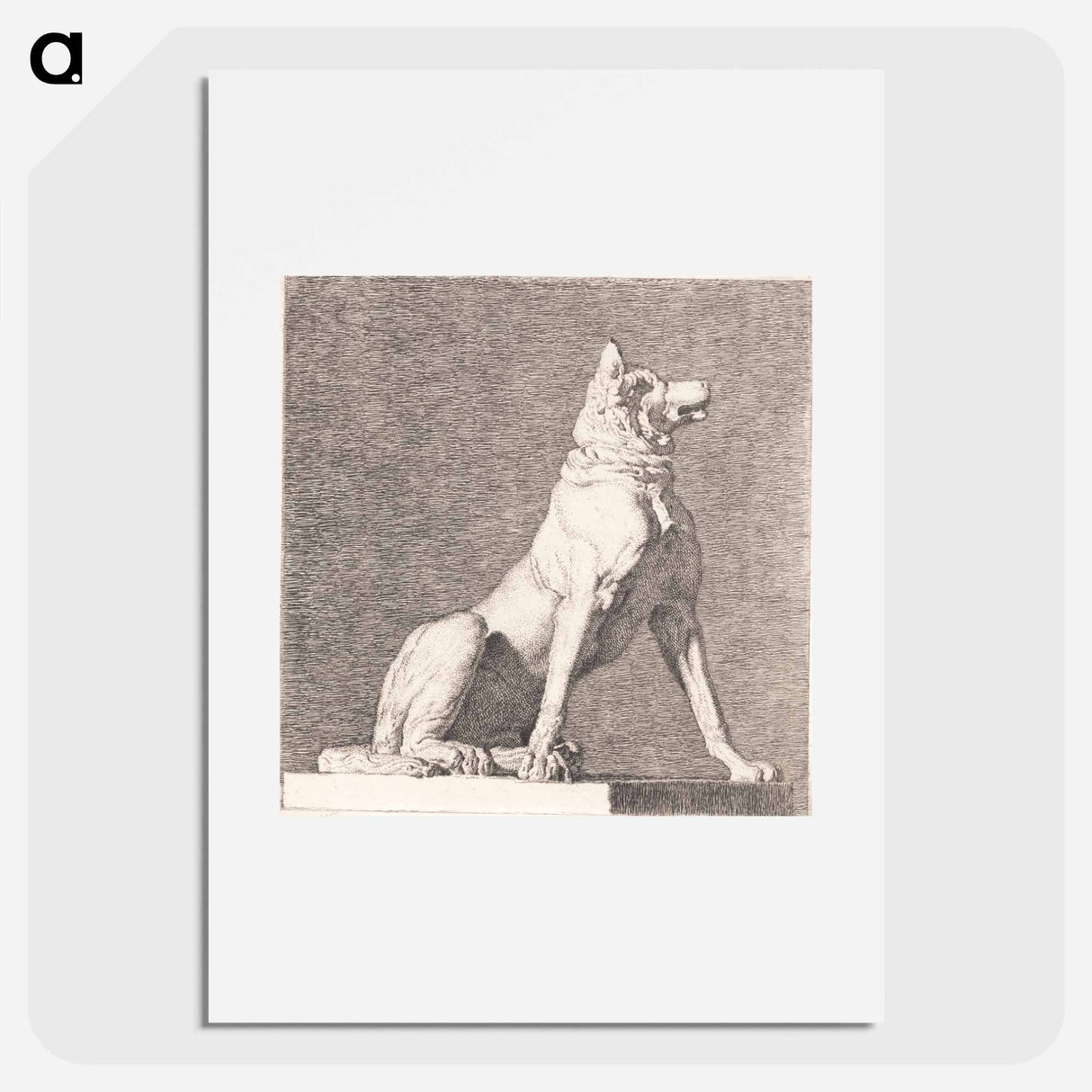 アートポスター-A sitting dog after an antique at Charlottenborg - クリステン ケプケ Poster.