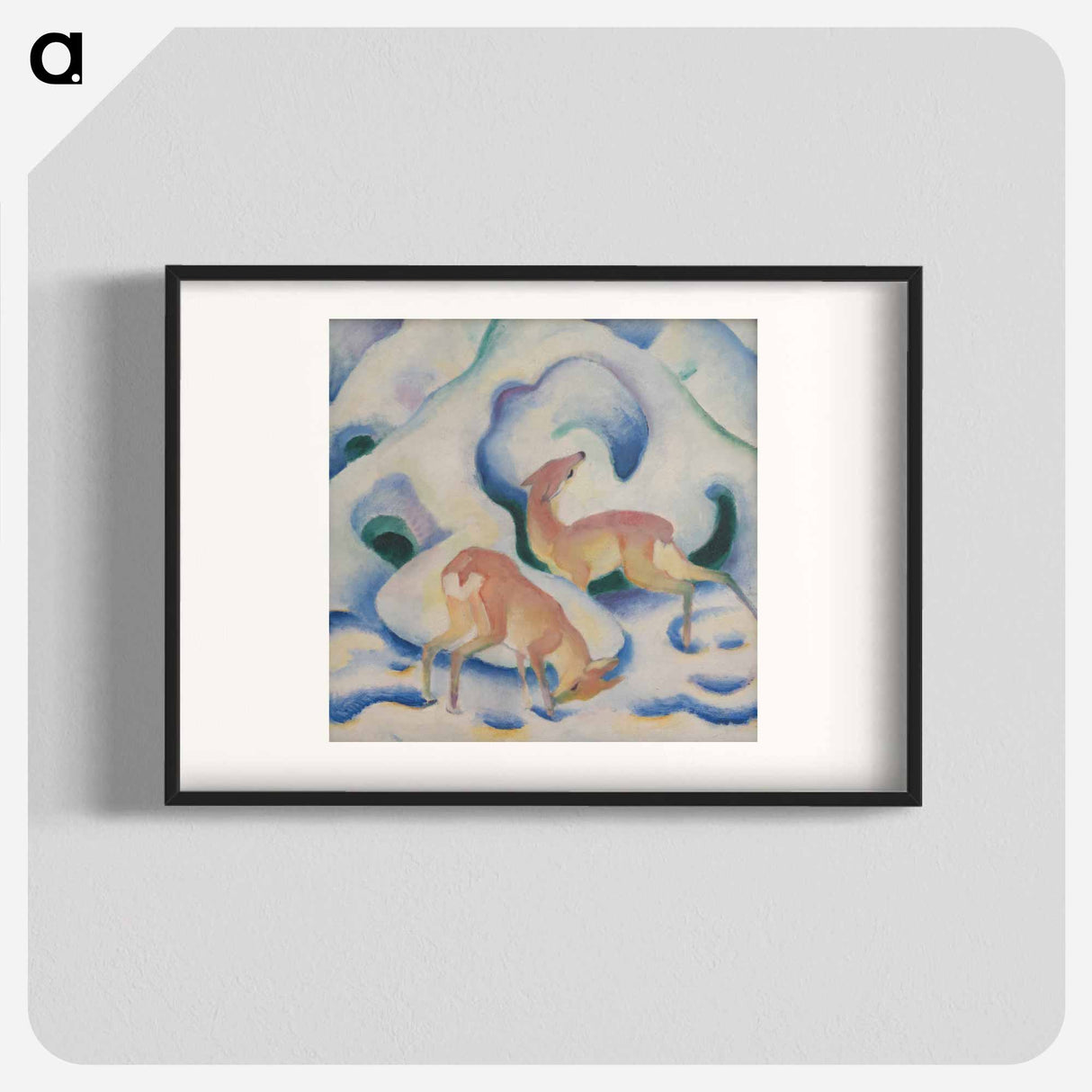 Deer in the snow II - フランツ マルク Poster.