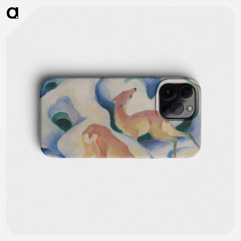 Deer in the snow II - Franz Marc Phone Case.