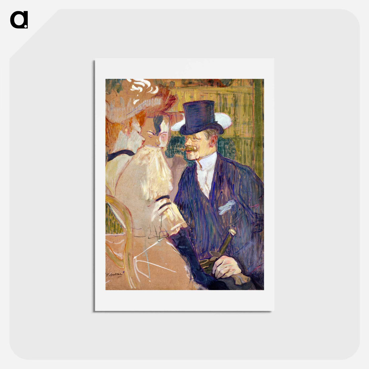 アートポストカード-The Englishman at the Moulin Rouge - アンリ ド トゥールーズ ロートレック Postcard.