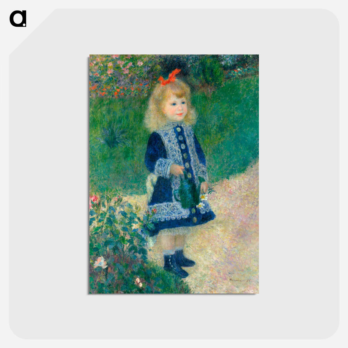 アートポストカード-A Girl with a Watering Can - ピエール オーギュスト ルノワール Postcard.