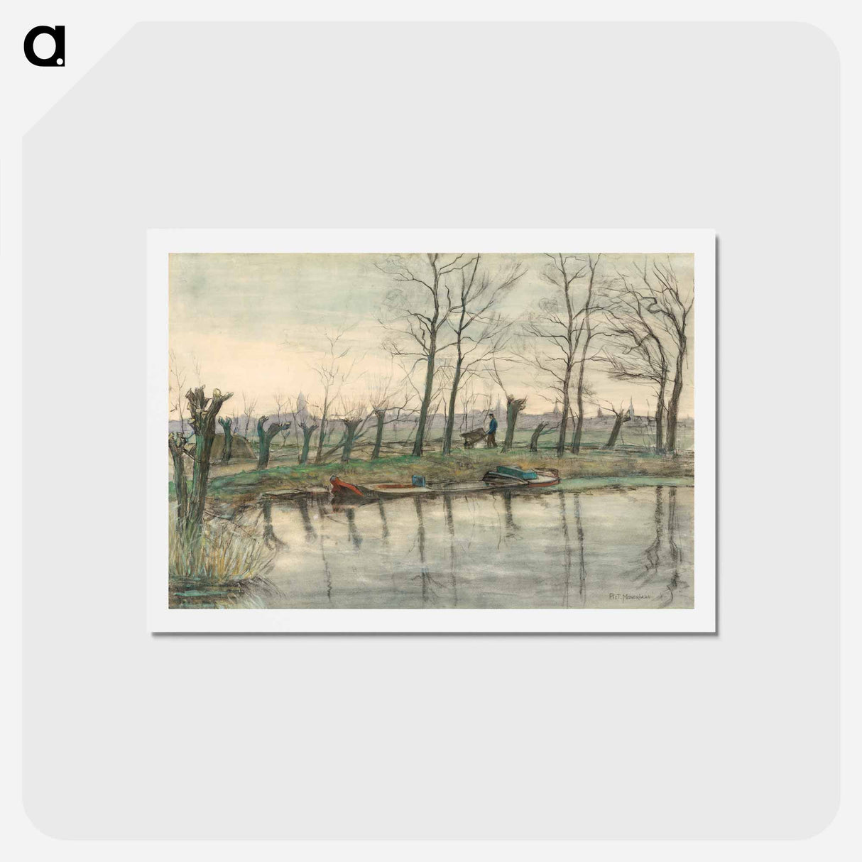アートポストカード-Amsterdam Skyline Viewed from the West - ピエト モンドリアン Postcard.
