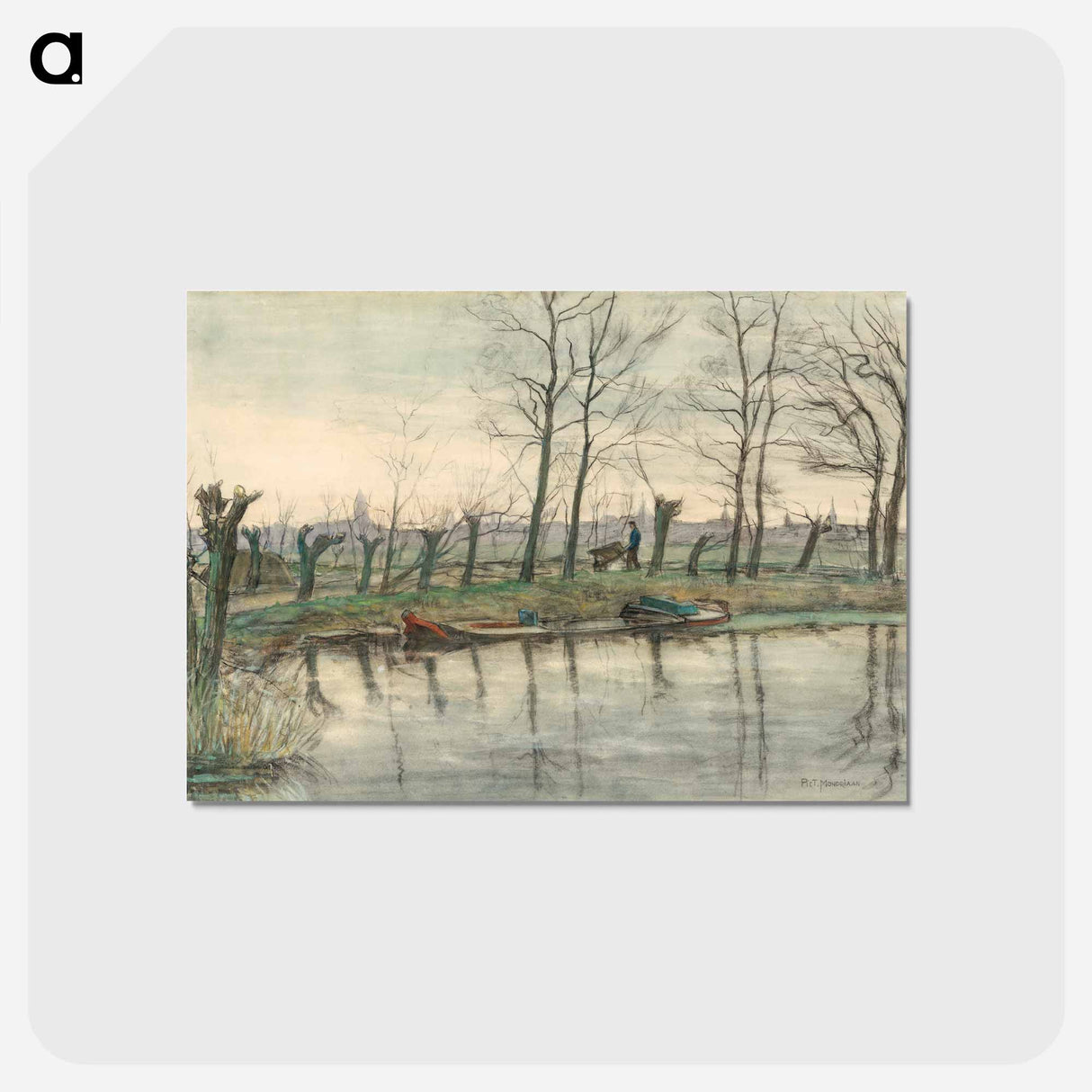 アートポストカード-Amsterdam Skyline Viewed from the West - ピエト モンドリアン Postcard.