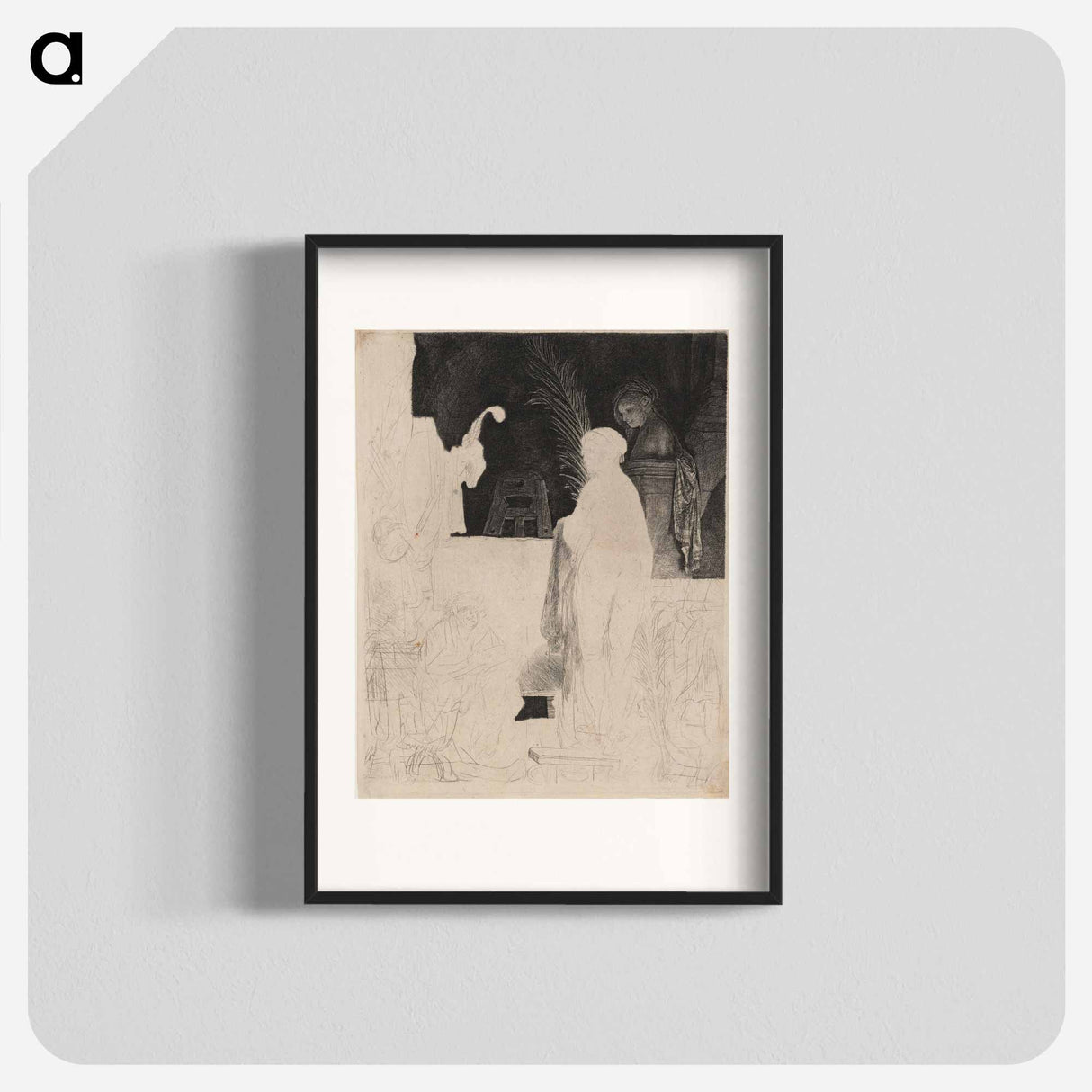 The Artist Drawing from a Model - レンブラント ファン レイン Poster.