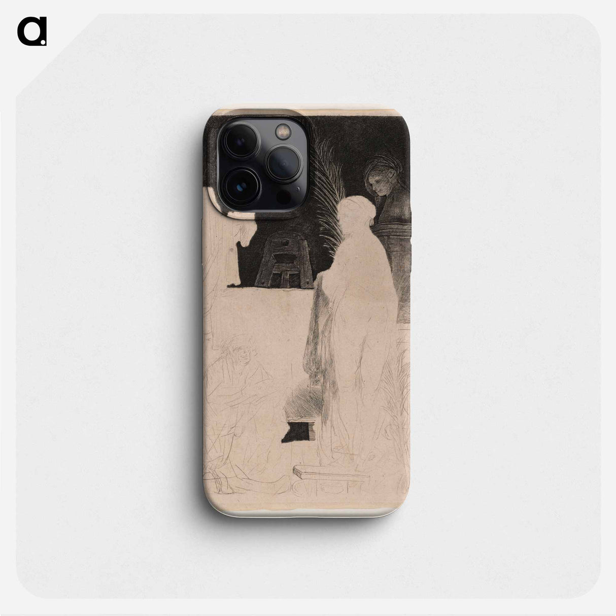 The Artist Drawing from a Model - レンブラント ファン レイン Phone Case.