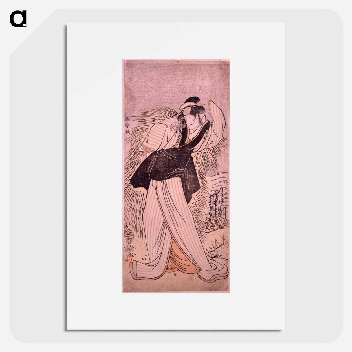 アートポスター-Actor Nakayama Tomisaburō I as Ohisa, Wife of Sazanami Tatsugorō, Actually Teriha, the Younger Sister of Abe Sadatō (hosoban) - 東洲斎 写楽 Poster.