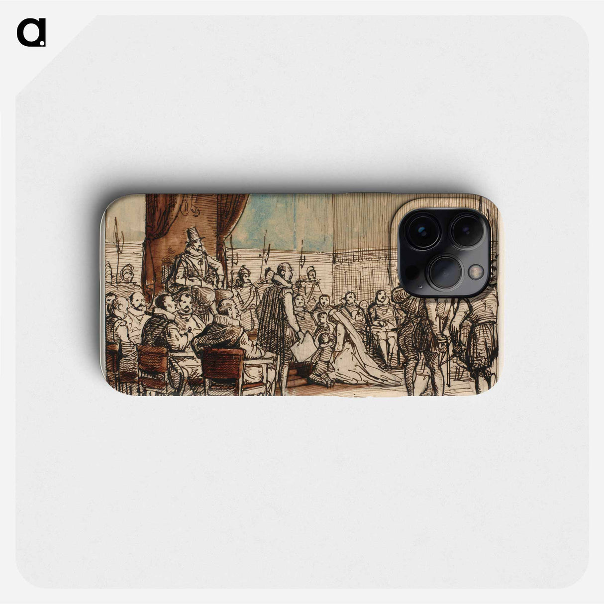 Chr.4. lets the executioner take the chain of command and the sword from the forger Christopher Rosenkrantz by Wilhelm Marstrand - Wilhelm Marstrand Phone Case.