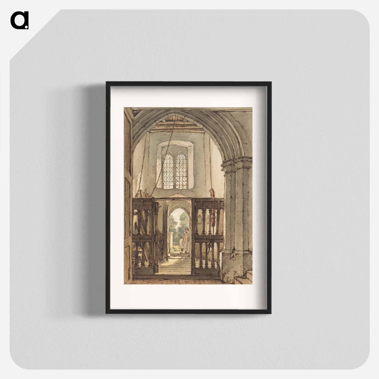 Interior of the Belfry, Bushey Church - ウィリアム ヘンリー ハント Poster.