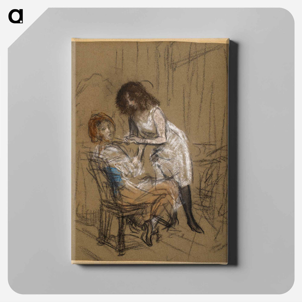 Two Women (One Seated) - ウィリアム ジェームス グラッケンズ Canvas.