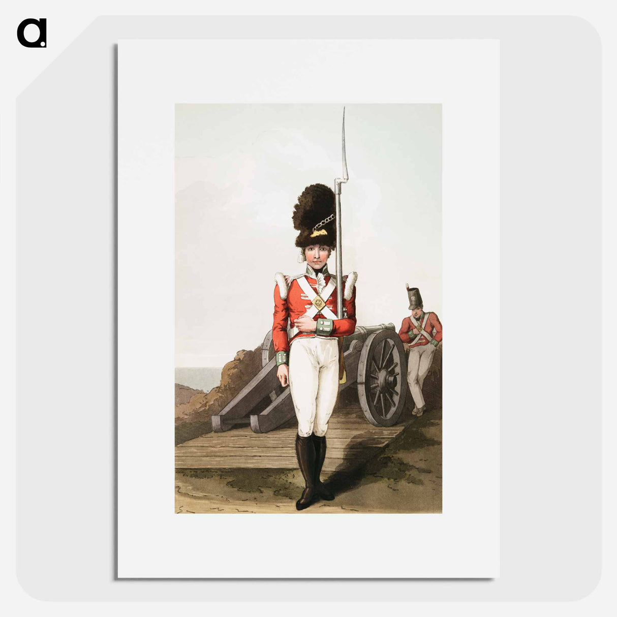 Illustration of grenadier or the first West York militia - 19世紀のヨークシャー Poster.