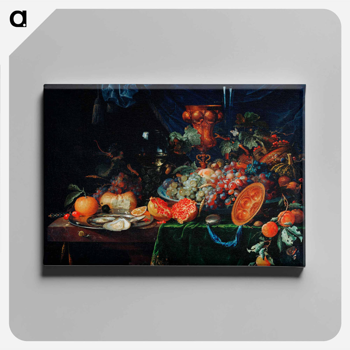 Fruits and oysters - エイブラハム ミニョン Canvas.