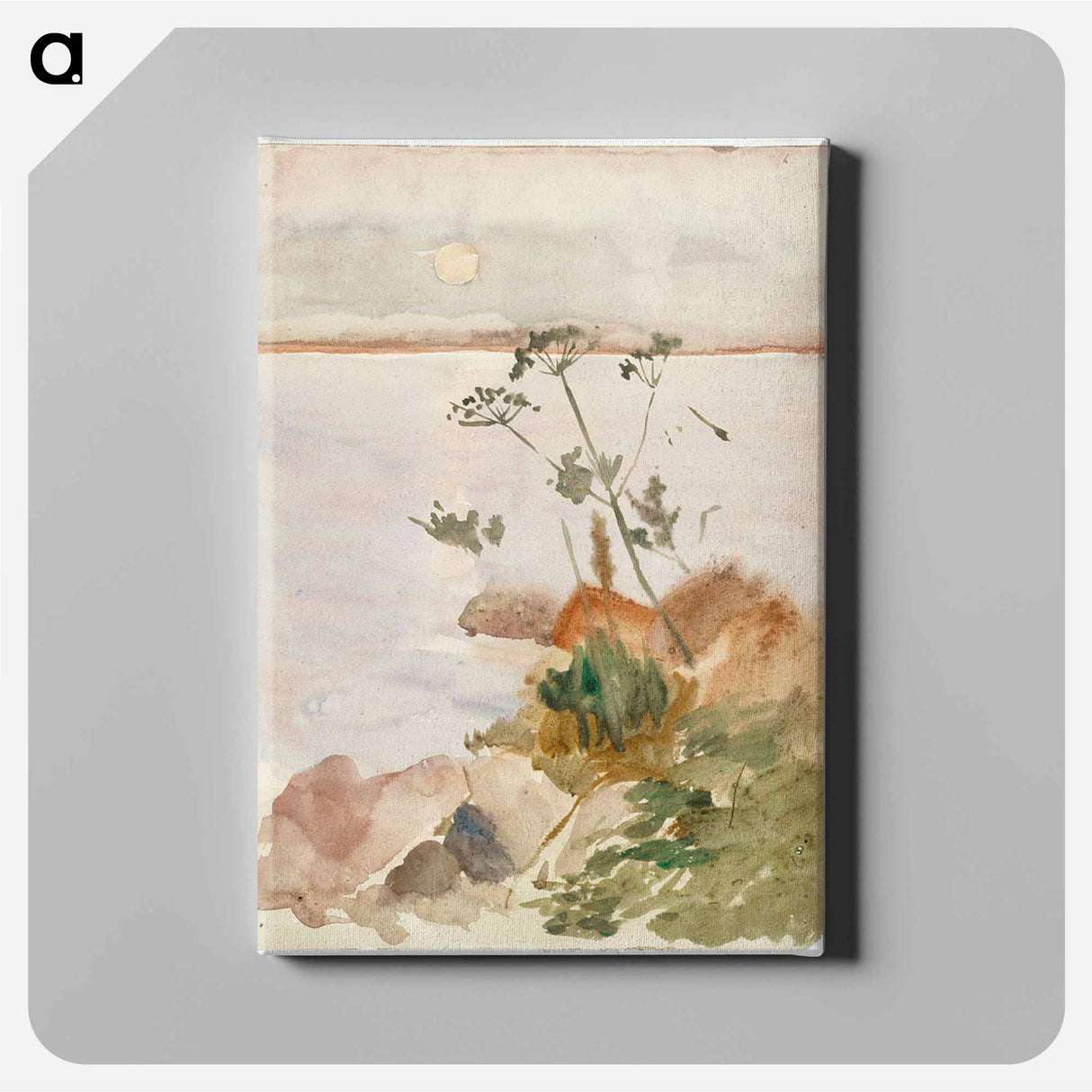 Seashore in the moonlight - アルバート エーデルフェルト Canvas.