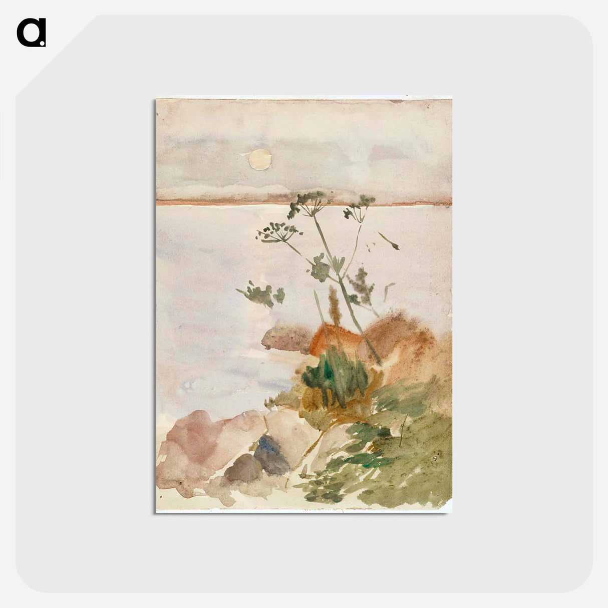 Seashore in the moonlight - アルバート エーデルフェルト Postcard.