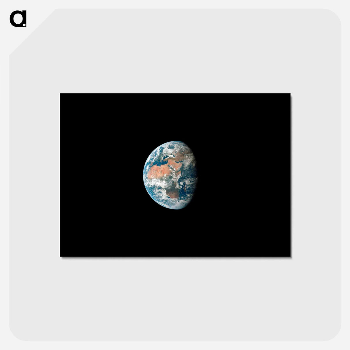 アートポストカード-View of Earth - アポロ月面着陸 Postcard.