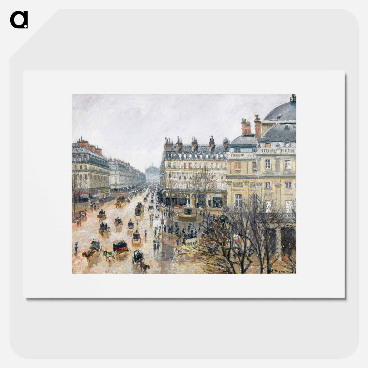 French Theater Square, Paris - カミーユ ピサロ Poster.