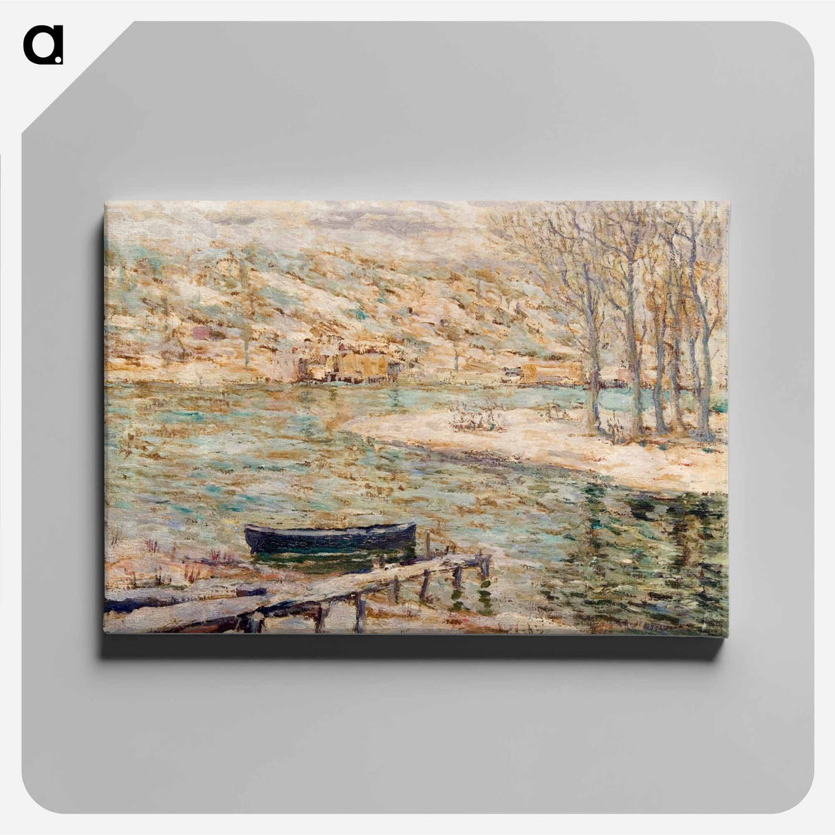 River Scene–Boat and Trees - アーネスト ローソン Canvas.