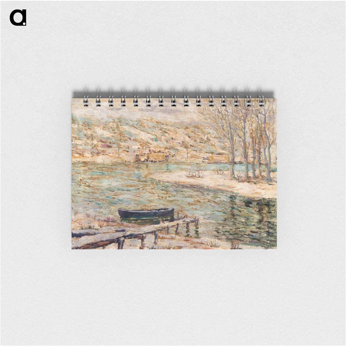 River Scene–Boat and Trees – Ernest Lawson Memo.