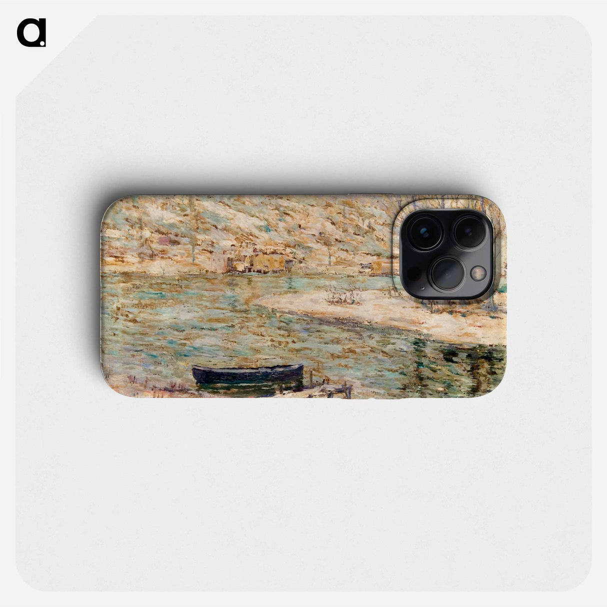 River Scene–Boat and Trees – Ernest Lawson Phone Case.