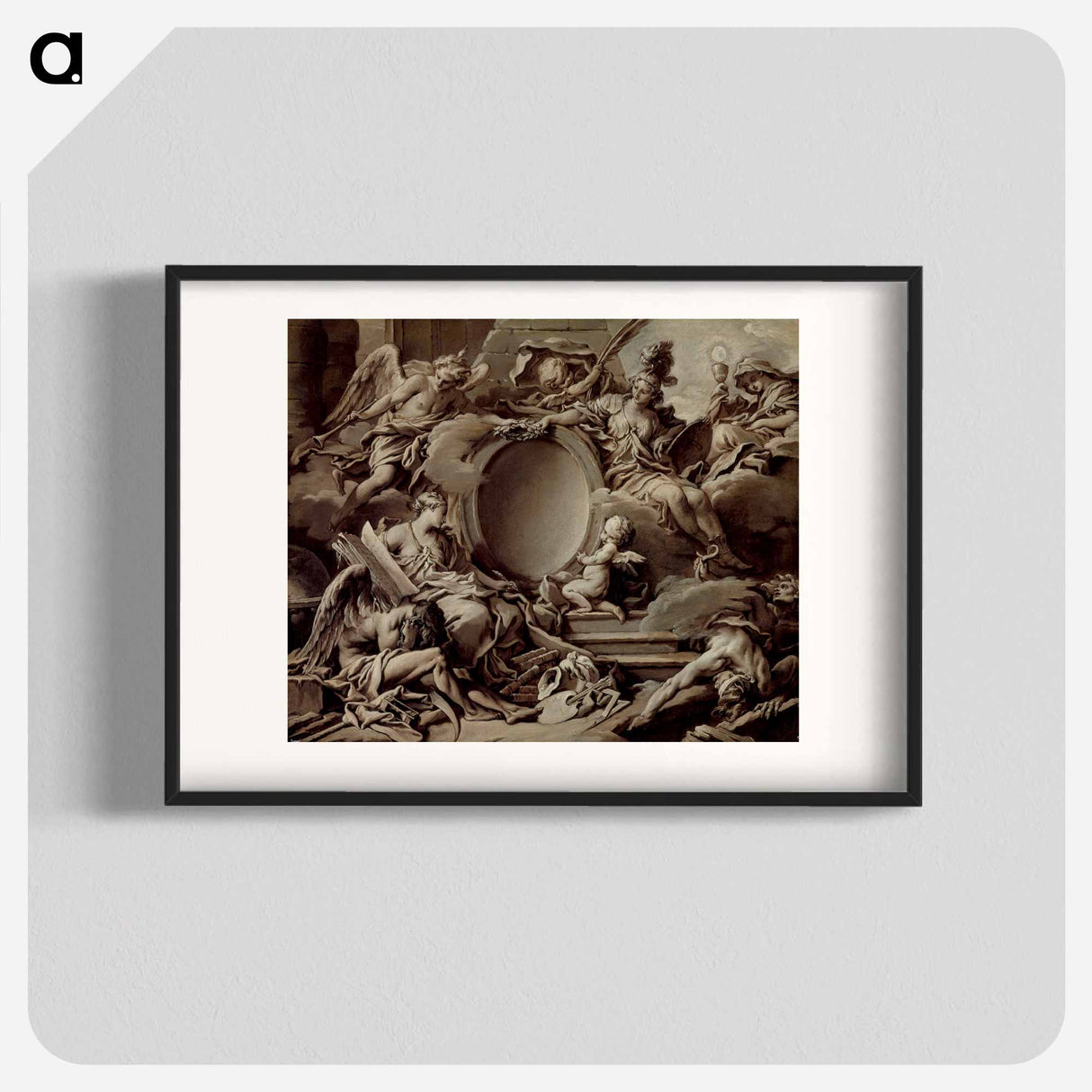 Project for a Cartouche: An Allegory of Minerva, Fame, History and Faith Overcoming Ignorance and Time - François Boucher Poster.