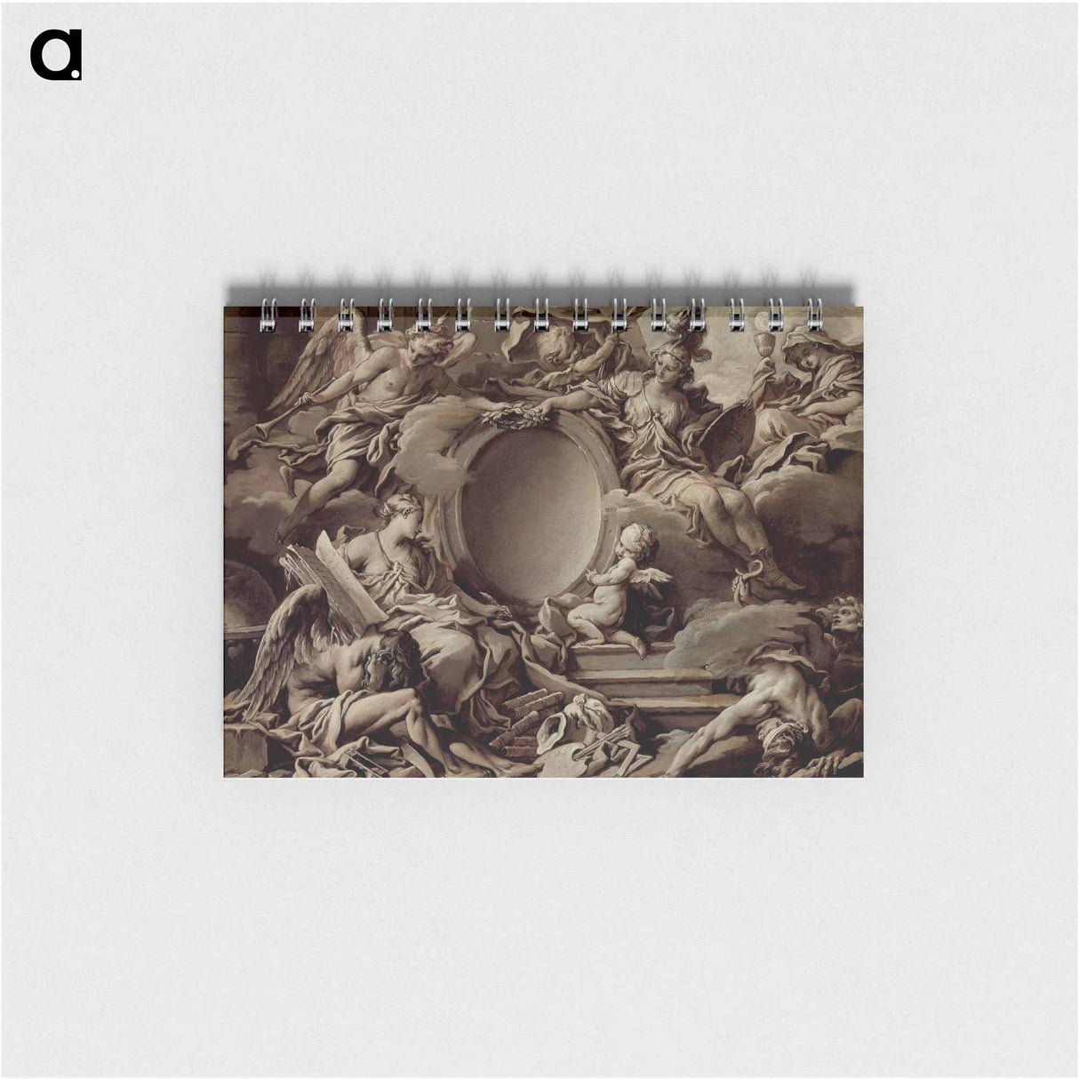 Project for a Cartouche: An Allegory of Minerva, Fame, History and Faith Overcoming Ignorance and Time - フランソワ ブーシェ Memo.