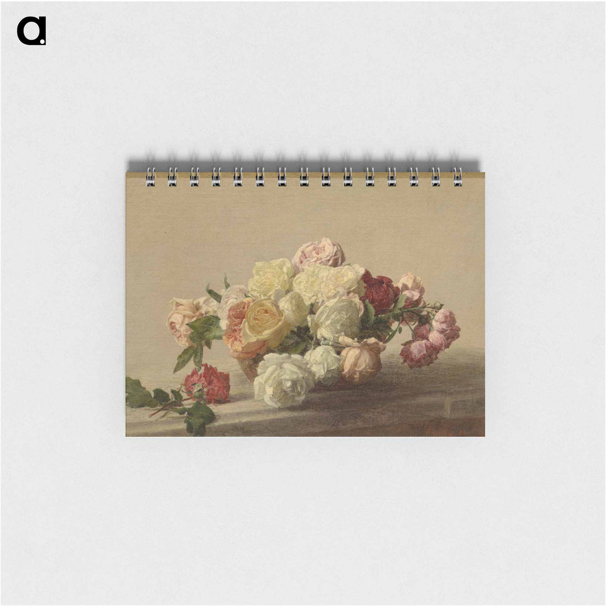 アートメモ帳-Bowl of Roses on a Marble Table - アンリ ファンタン ラトゥール Memo.