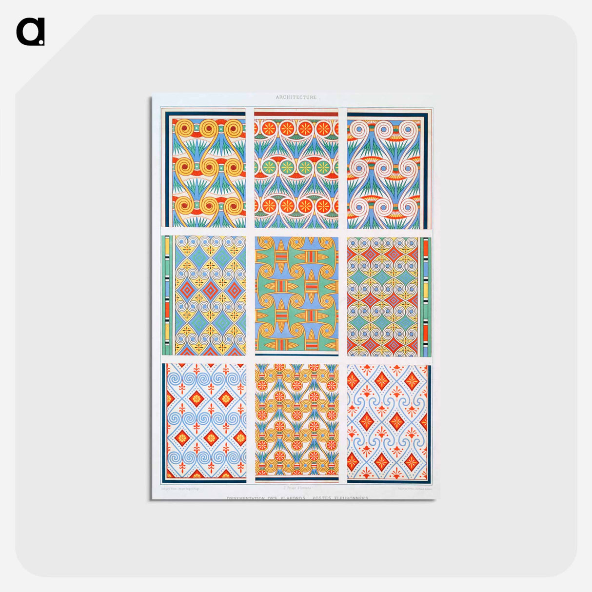 アートポストカード-Ceiling Ornamentation: Flowered Posts
- エジプト美術史 Postcard.